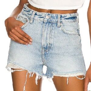 Revolve lovers and friends High Rise Cut off Denim Shorts Light Wash
